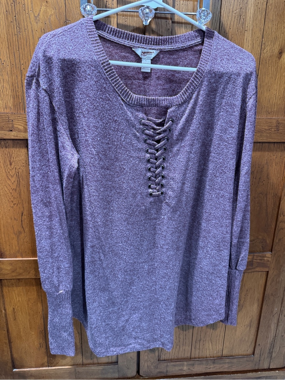 Arizona Jean Company Lace-Up Knit Tunic - Purple